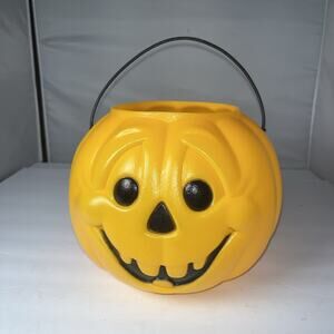 VTG General Foam Plastics Norfolk VA Halloween Pumpkin Blow Mold Pail Bucket